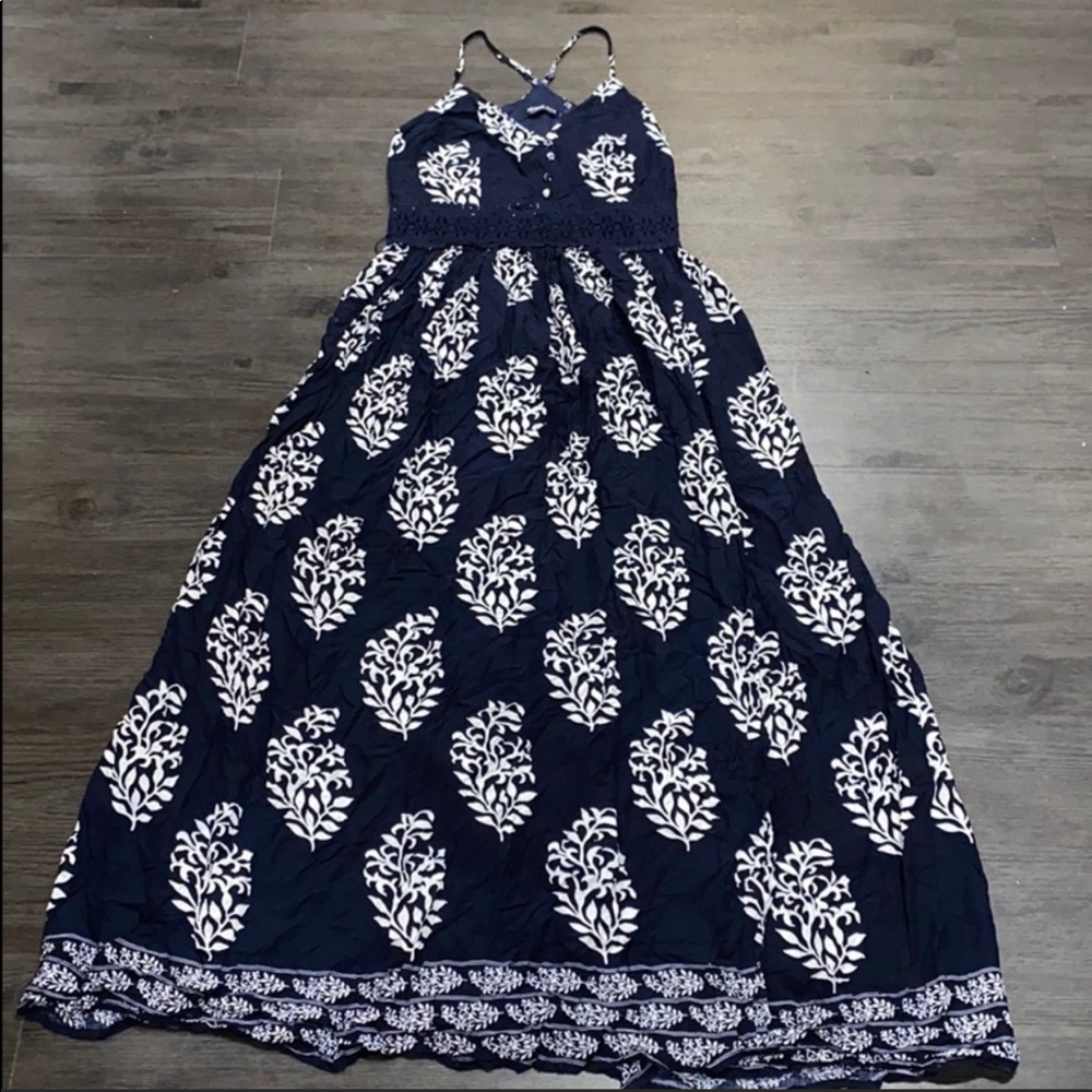 Navy blue floral maxi dress
